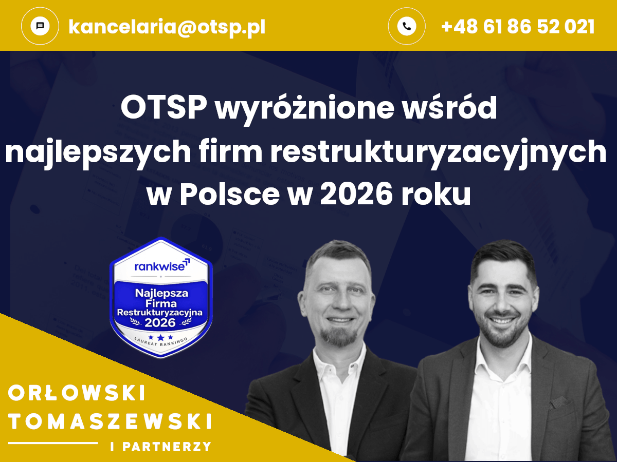 OTSP wyróżnione wśród najlepszych firm restrukturyzacyjnych w&nbsp;Polsce w&nbsp;2026&nbsp;r. według Business Insider